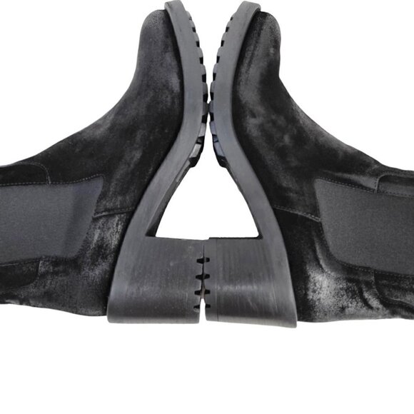 Made In Italy Suede Chelsea Booties Ankle Boots Women Black Size 10 - Picture 12 of 16